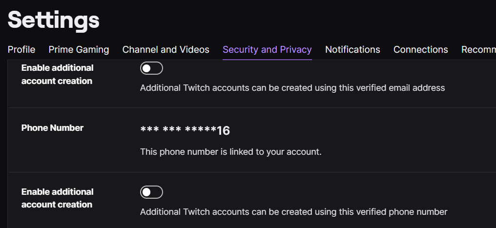 Allow multiple Twitch accounts with the same email
